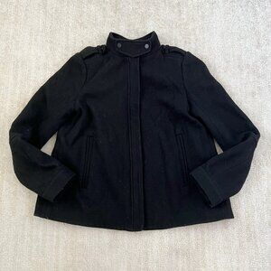 Vince Wool Black Short Pea Coat 8